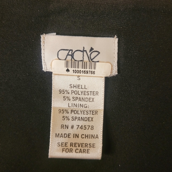 Cache Striped Drape Neckline Stretch Slinky Professional Dress sz S - Picture 2 of 8